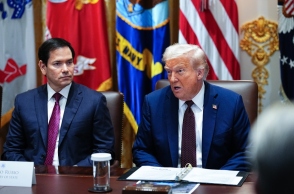 Ο υπουργός Εξωτερικών Μάρκο Ρούμπιο με τον πρόεδρο των ΗΠΑ, Ντόναλντ Τραμπ