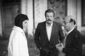 Ο Μελισσοκόμος (1986): Από αριστερά, Νάντια Μουρούζη, Μαρτσέλο Μαστρογιάνι, Θόδωρος Αγγελόπουλος