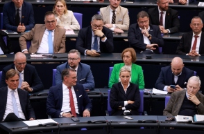 H Άλις Βάιντελ, συμπρόεδρος της Εναλλακτικής για τη Γερμανία με την κοινοβουλευτική της ομάδα 