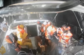 Η στιγμή της σύλληψης των ακτιβιστών του Global Sumud Flotilla