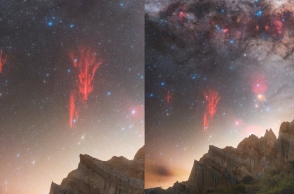 Ένα σπάνιο φαινόμενο στον ουρανό της Νέας Ζηλανδίας: Φωτογράφοι κατέγραψαν τις «κόκκινες αστραπές»