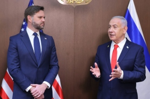 O αντιπρόεδρος των ΗΠΑ Τζ. Ντ. Βανς με τον Ισραηλινό πρωθυπουργό Μπενιαμίν Νετανιάχου στην Ιερουσαλήμ