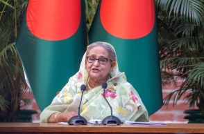 Η ανατραπείσα πρωθυπουργός του Μπανγκλαντές, Σέιχ Χασίνα