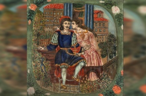 Θεόφιλος, Ερωτόκριτος και Αρετούσα, λάδι σε ύφασμα, 59 x 59 cm