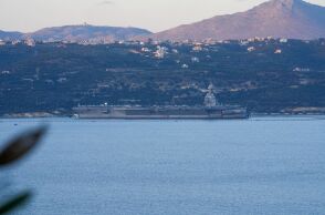 O κόλπος της Σούδας με το Αεροπλανοφόρο Gerald S. Ford