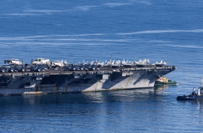 Το αμερικανικό αεροπλανοφόρο USS Gerald R. Ford αποπλέει από τον κόλπο της Σούδα
