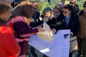 Αυτοψία της Υπουργού Πολιτισμού Λίνας Μενδώνη στον αρχαιολογικό χώρο του Κεραμεικού