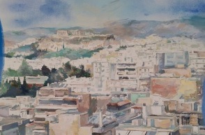 Έργο του Δημήτρη Σεβαστάκη από την έκθεση «Ίχνη και κουκκίδες: Ένα αφήγημα για το Κουκάκι», Art Project Space