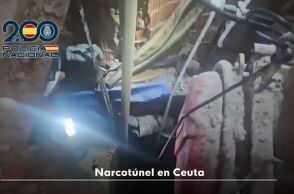 Το εσωτερικό της σήραγγας διακίνησης ναρκωτικών στη Θέουτα