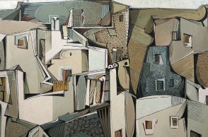 Γιάννης Γαΐτης, Φηρά Σαντορίνης, 1953, από την έκθεση «60 χρόνια ΜΙΕΤ- Αναγνώσεις μιας συλλογής» στο Μουσείο Μπενάκη