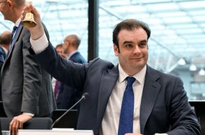O Κυριάκος Πιερρακάκης κατά την έναρξη του Eurogroup