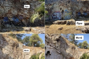 Χ. Δούκας: «Anti-graffiti στον Ιερό Βράχο της Ακρόπολης» - Φωτογραφίες από το πριν και το μετά