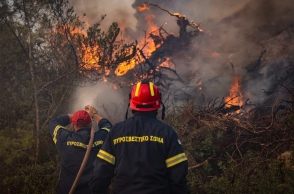 Φωτιά στη Χαλκιδική: Τρεις πυροσβέστες στο νοσοκομείο με αναπνευστικά προβλήματα