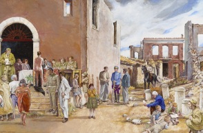 Αλέκος Λεβίδης, Δίκη, 71 x 125 εκ., μικτή τεχνική σε ξύλο, 2025