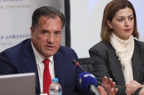 Ο Υπουργός Υγείας, Άδωνις Γεωργιάδης με την αναπληρώτρια Υπουργό, Ειρήνη Αγαπηδάκη