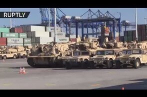 RAW: Vast amount of US military hardware arrives in Poland for NATO op