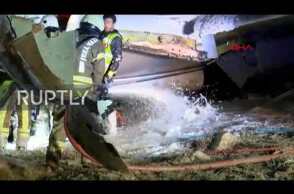 Turkey: Rescue operation at plane crash scene