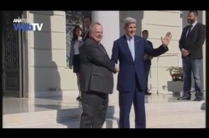 Συνάντηση του Ν. Κοτζιά με τον Τζον Κέρι στο υπουργείο Εξωτερικών