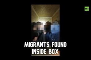 Croatian police find migrants inside box in the back of a van