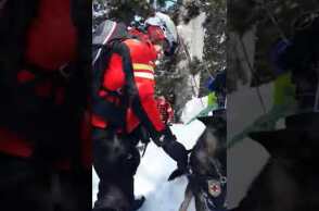 Планински спасители с кучета издирват затрупаните от лавината в Банско