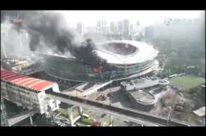 Fire Rages Through Shanghai Shenhua's Hongkou Stadium