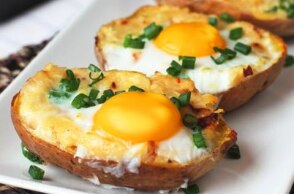 Twice Baked Potato with Egg on Top
