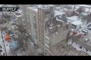 Shakhty Blast: Gas explosion partially destroys residential building in Russia (drone footage)
