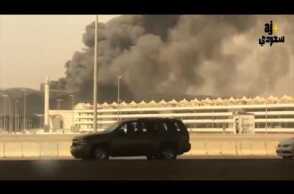 اندلاع حريق في محطة قطار الحرمين بجدة #السعودية