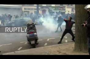 France: Police use tear gas at protest against police brutality in Paris