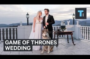 This Game of Thrones​-themed wedding had its own direwolf