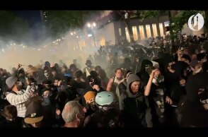 Tear gas deployed over hundreds of protesters in downtown Portland