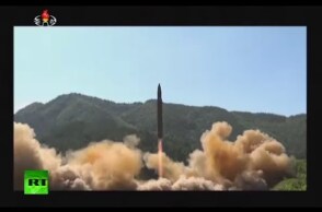 RAW: North Korea launches ICBM (state TV footage)