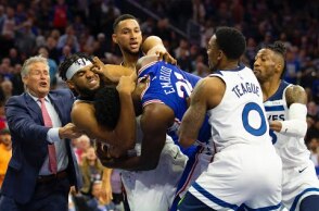 Joel Embiid and Karl-Anthony Towns Threw Punches At Each Other In Philly Brawl