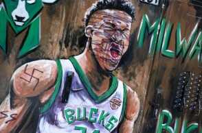 Βανδαλισμοί στο γκράφιτι του Γιάννη Αντετοκούνμπο