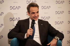 Ο  Κυριάκος Μητσοτάκης στο πάνελ διαλόγου του German Council on Foreign Relations