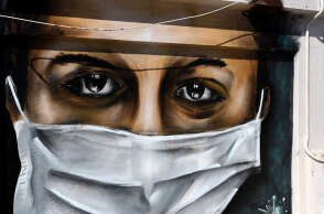 Γκράφιτι εμπνευσμένο από τον νέο κορωνοϊό 