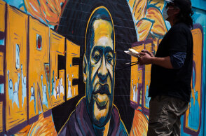 Γκράφιτι για τον νεκρό Τζορτζ Φλόιντ 