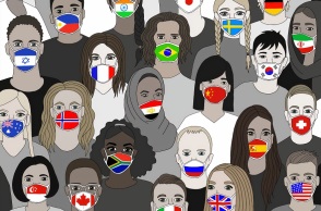 Μάσκες με τις σημαίες χωρών 
