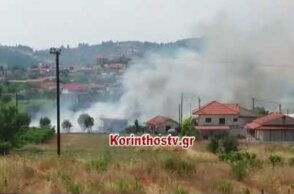 Φωτιά στην περιοχή Βασιλικός της Κορινθίας