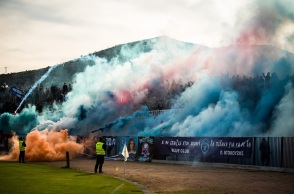 Στιγμιότυπα από ποδοσφαιρικό αγώνα Νίκη Βόλου-Ολυμπιακού Βόλου 
