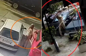 Η 34χρονη όπως καταγράφηκε από κάμερα ασφαλείας την ημέρα της επίθεσης με το βιτριόλι 