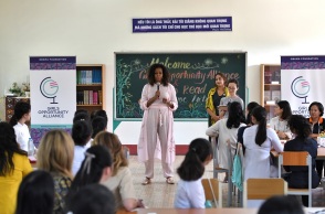 Μισέλ Ομπάμα κατά τη διάρκεια ομιλίας 