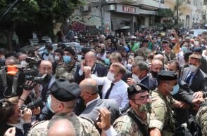 Ο Εμανουέλ Μακρόν στη Βηρυτό 