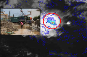 Δορυφόρος κατέγραψε την κακοκαιρία στην Εύβοια