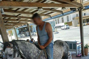 Στα Χανιά Κρήτης ένας άνδρας μπήκε σε καφετέρια καβάλα στ' άλογο για να κάνει την παραγγελία του