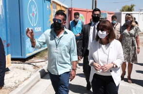 Η ΠτΔ, Κατερίνα Σακελλαροπούλου στο ΚΥΤ της Μόριας