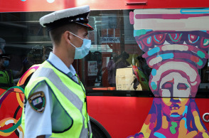 ΕΛΕΓΧΟΙ ΑΠΟ ΚΛΙΜΑΚΙΑ ΤΗΣ ΤΡΟΧΑΙΑΣ ΓΙΑ ΤΗΝ ΧΡΗΣΗ ΜΑΣΚΑΣ ΣΕ ΛΕΩΦΟΡΕΙΑ