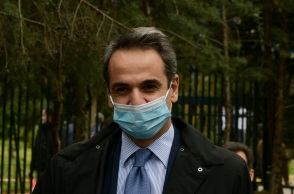 Ο Κυριάκος Μητσοτάκης στο νοσοκομείο «Σωτηρία»