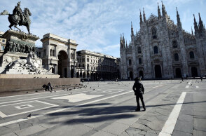 Εικόνα από το πρώτο lockdown που είχε επιβληθεί για τον κορωνοϊό στο Μιλάνο