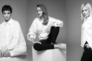 Κατερίνα Μισιχρόνη, Λένα Παπαλιγούρα, Κωνσταντίνα Μιχαήλ σε ασπρόμαυρες φωτογραφίες